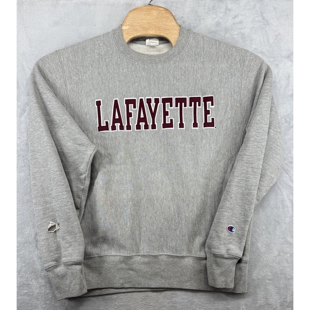 Champion Original Reverse Weave Lafayette Gray Sweatshirt‎ Crewneck Men's M READ